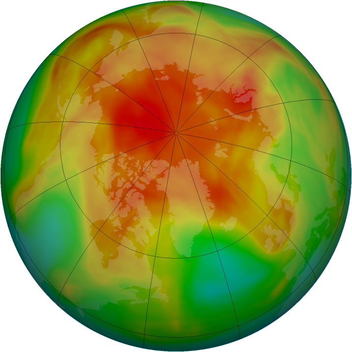 Arctic ozone map for 07 April 2005